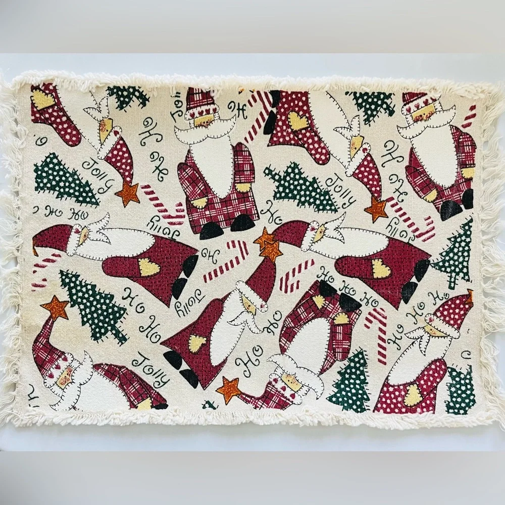 5 Festive Santa and Tree Holiday Placemats (Bin1)